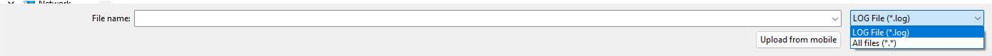 Select Log File Screenshot